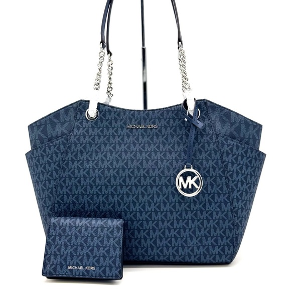 Michael Kors Large Large Signature Shoulder Bag & Cooper Billfold Wallet Set - Picture 1 of 14